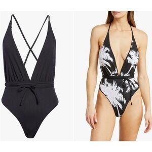 Maaji Jade Safari Plunge one piece swimsuit size L